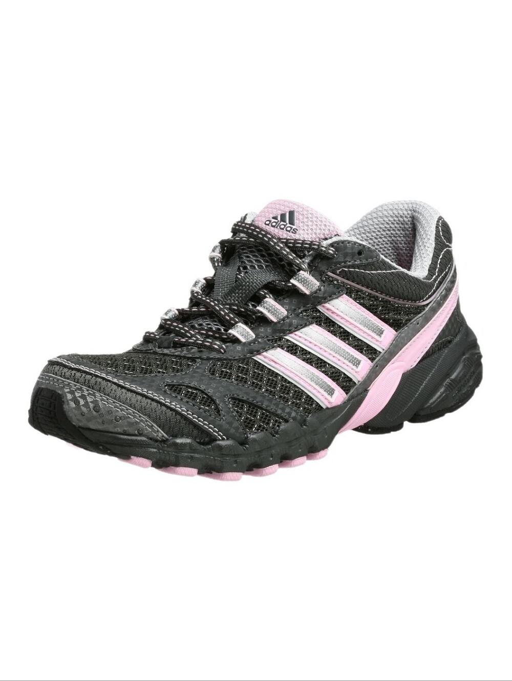 Adidas Women's Black & Light Pink Running Sneakers